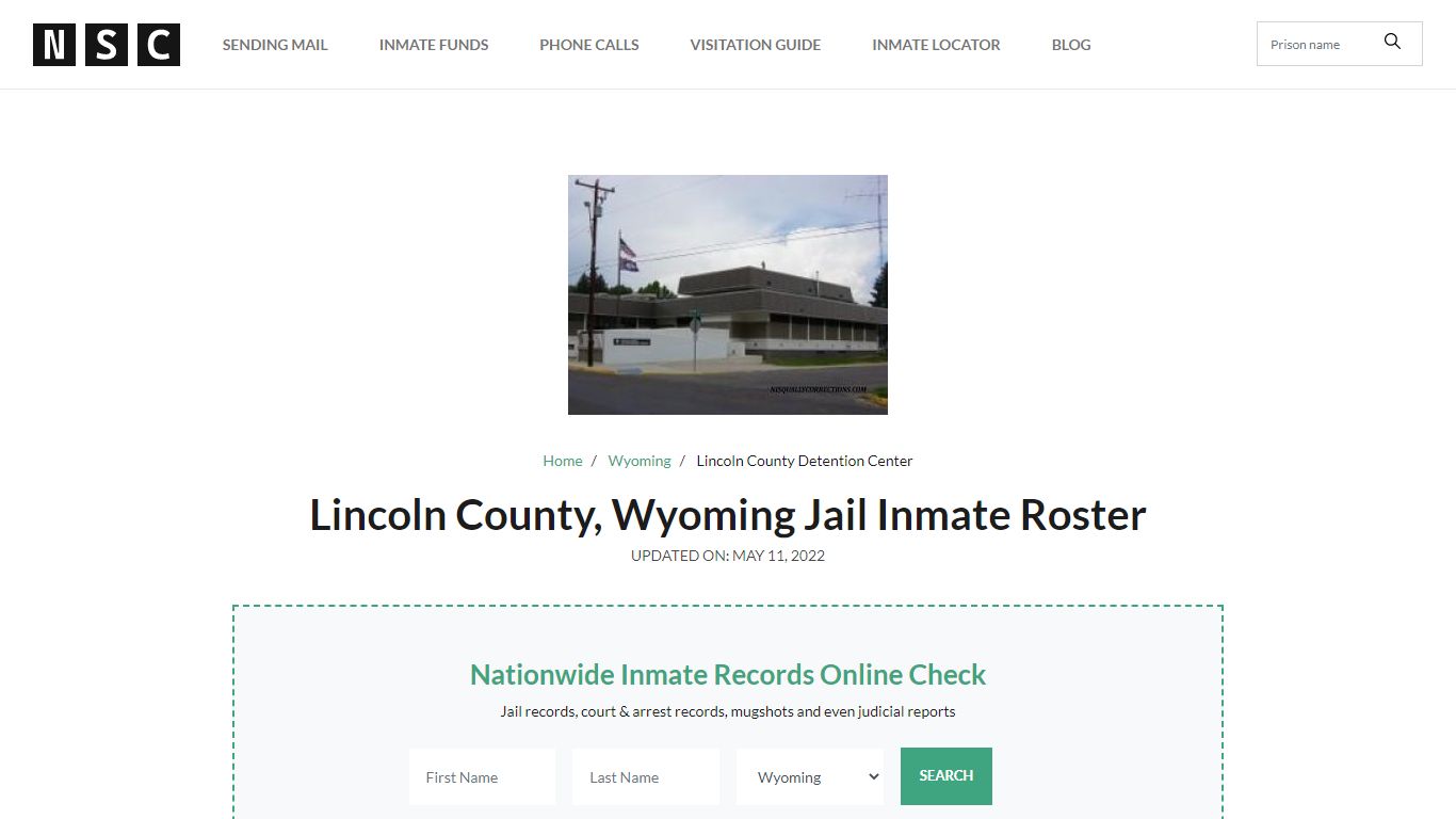 Lincoln County, Wyoming Jail Inmate Roster