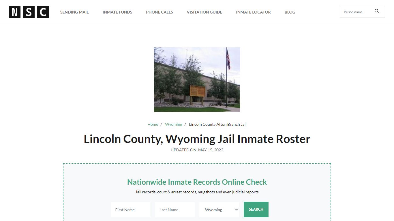 Lincoln County, Wyoming Jail Inmate Roster